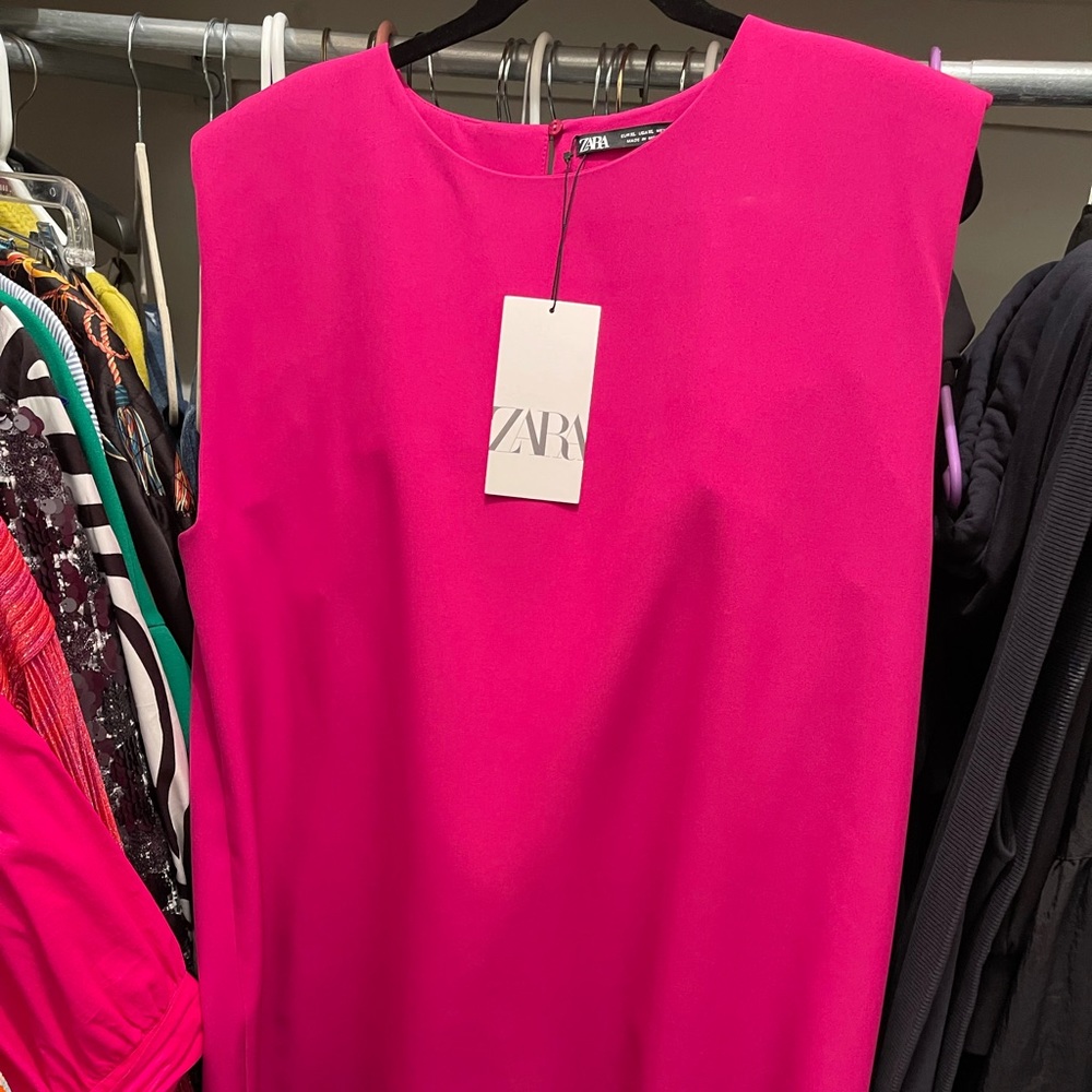 Zara sleeves shoulder pad dress.